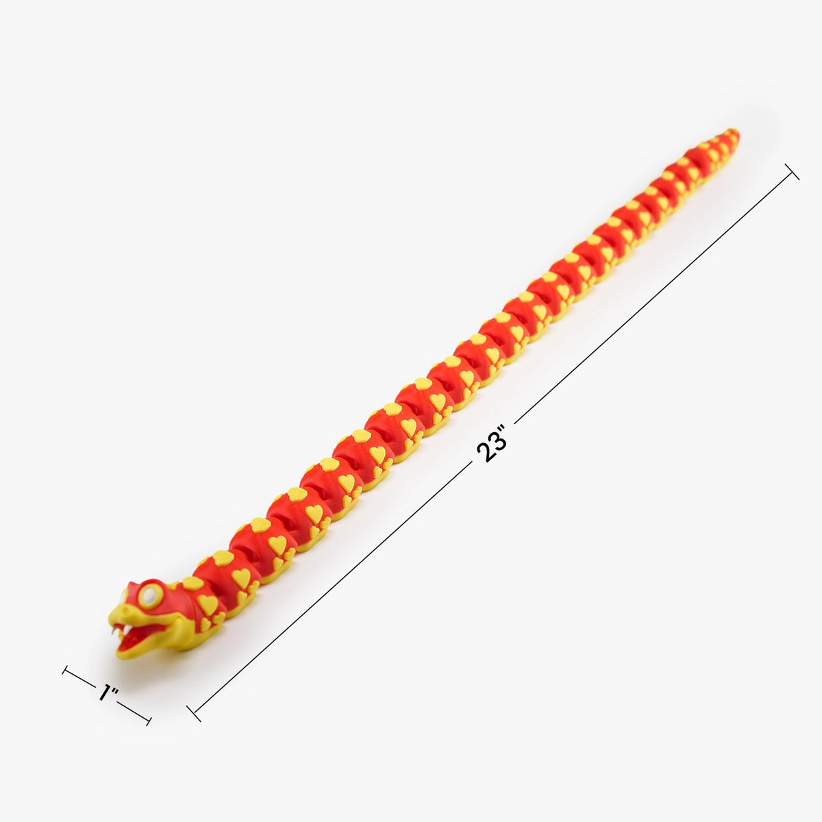 3D Printed Love Snake Fridge Magnet size measurement