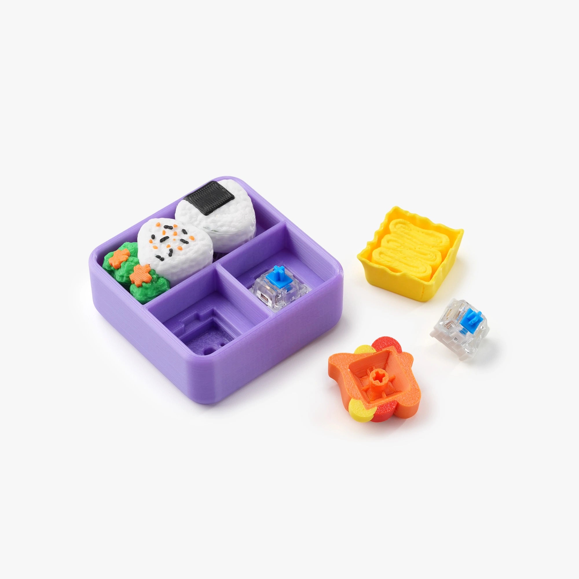 A purple compartment bento box