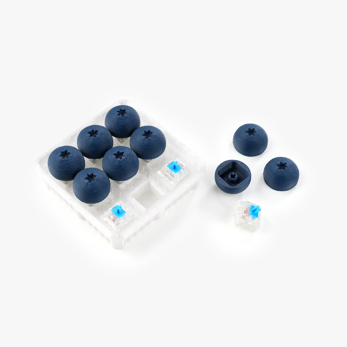 Blueberry-themed mechanical keyboard switches