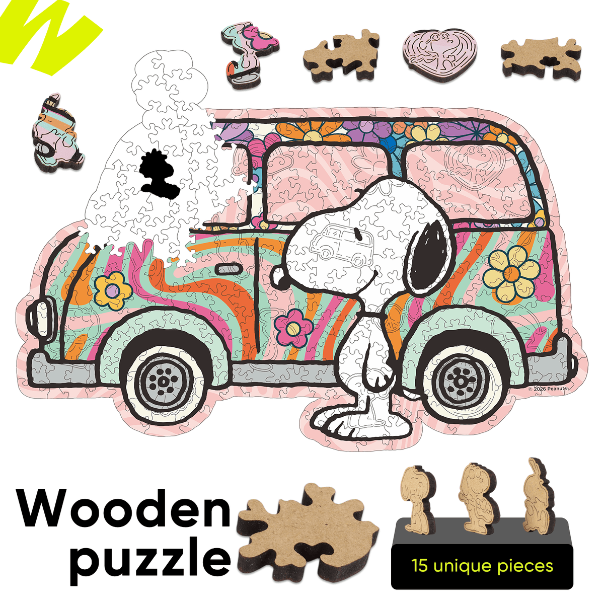 Retro Hippie Van Puzzle Snoopy Puzzle
