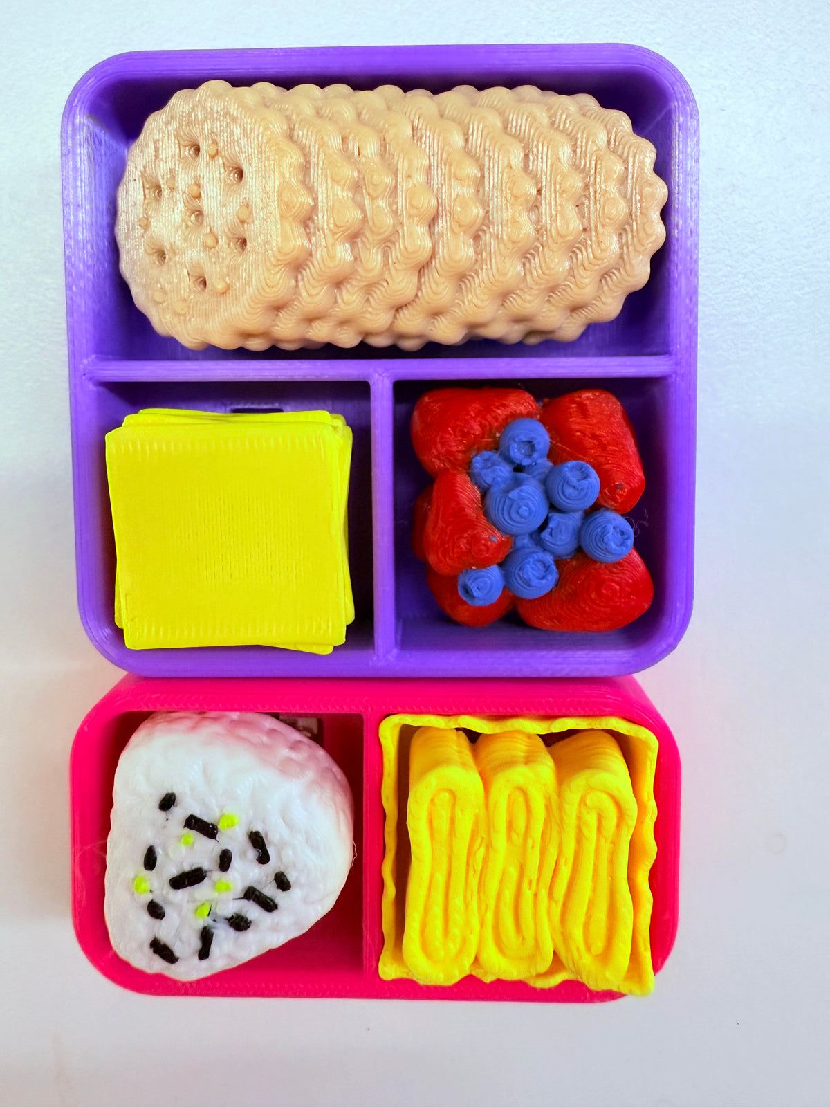 A 3D-printed toy bento box