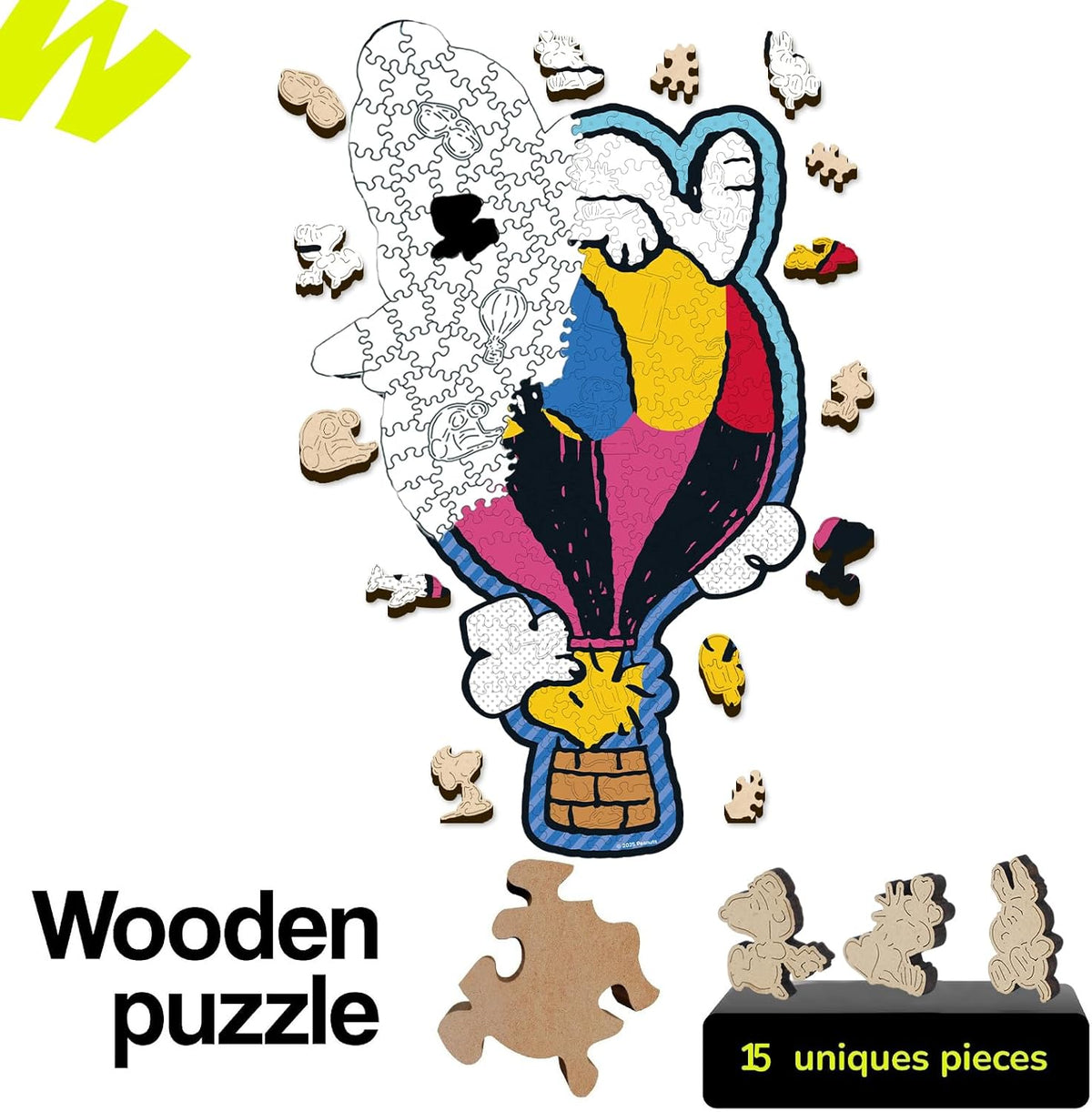 Balloon Ride Snoopy Wooden Puzzle