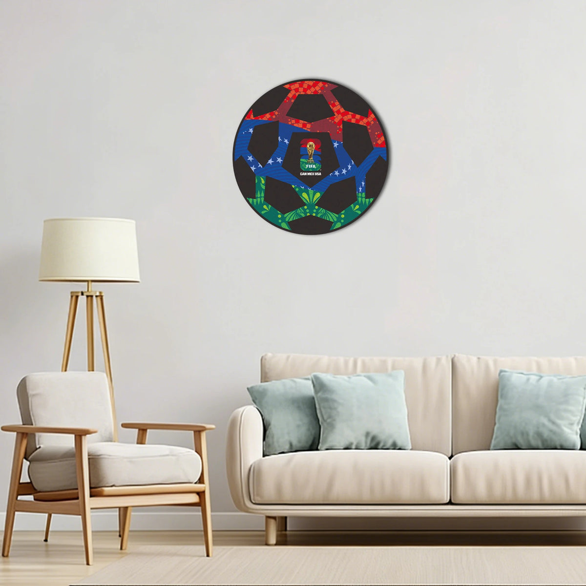 Framed football puzzle for living room wall