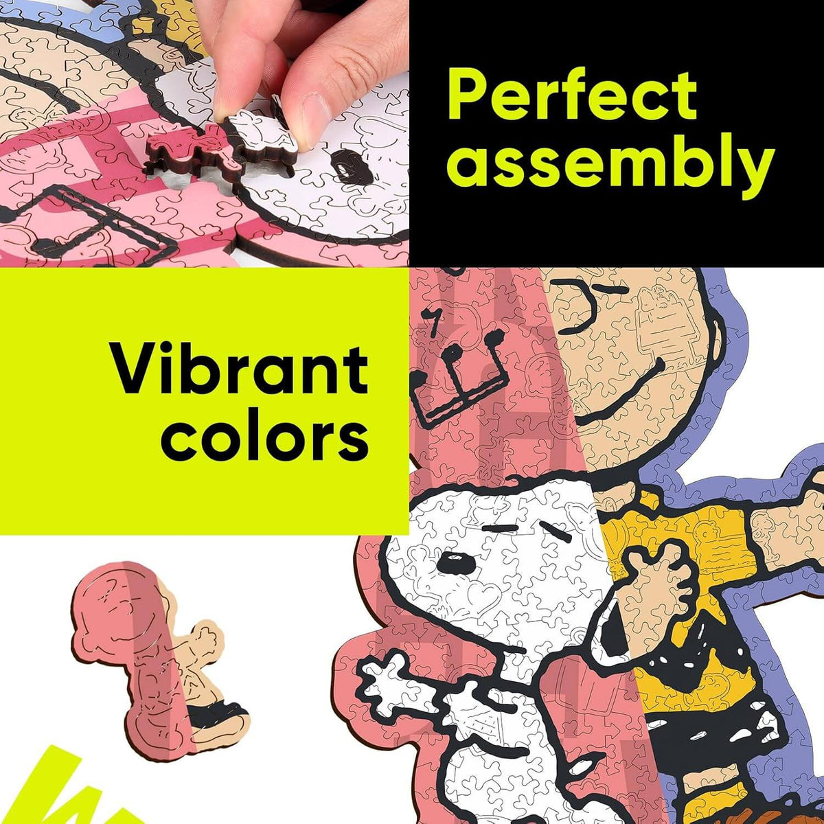 Peanuts wooden puzzle unique shaped pieces