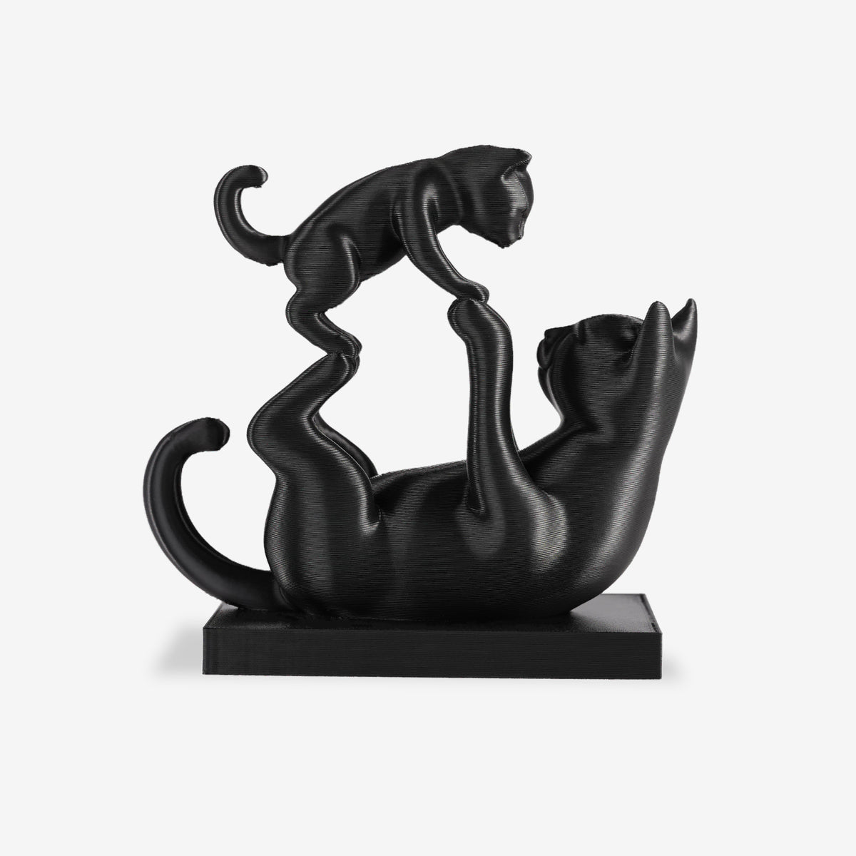 Playful 3D printed cat sculpture decor