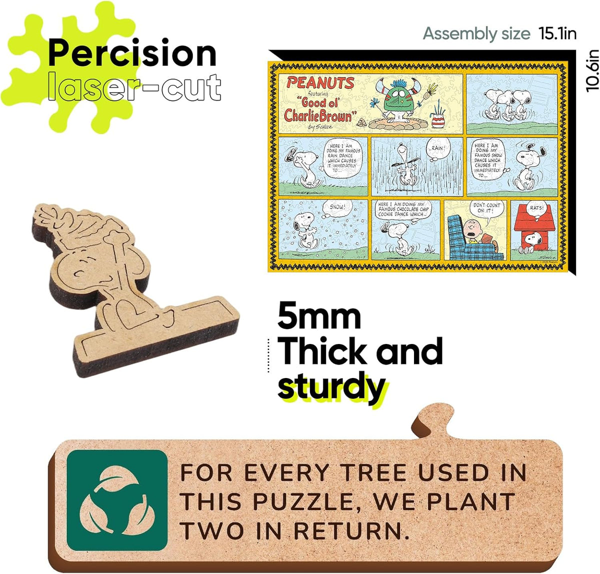 Precision 5mm laser cut wooden puzzle