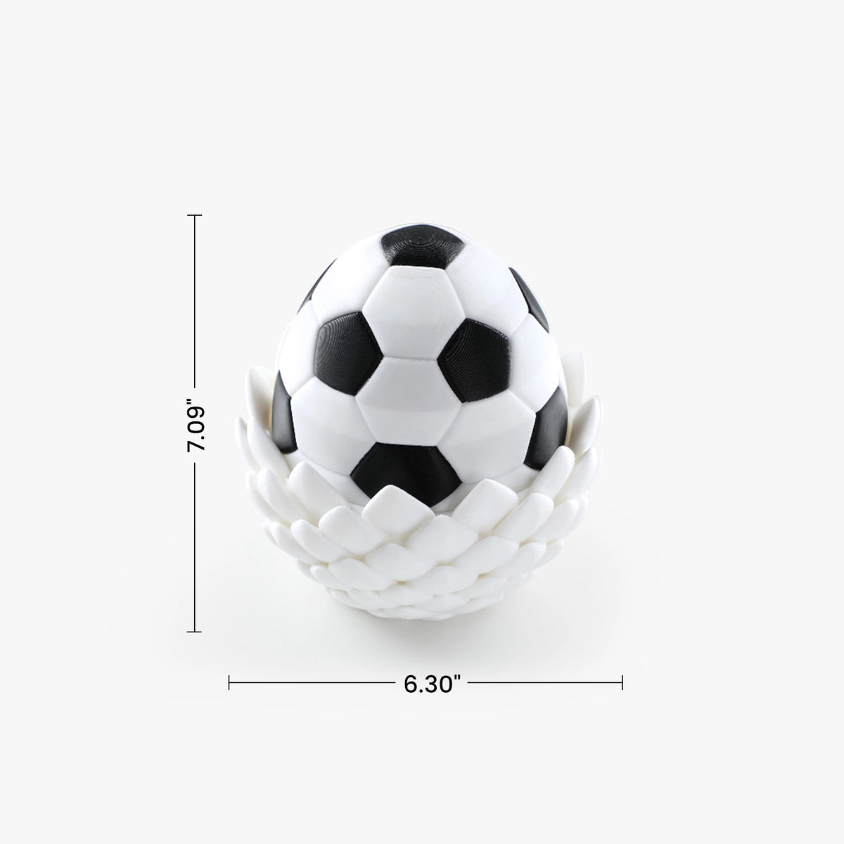 Size guide for 3D printed Soccer Football Dragon egg