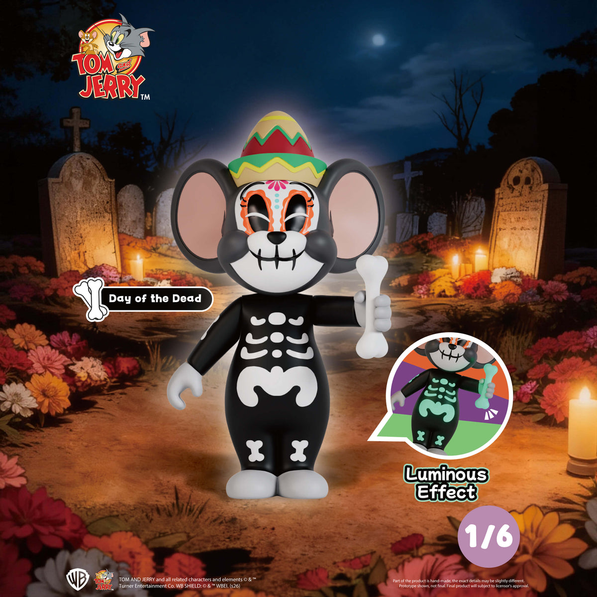 Tom and Jerry Day of the Dead holiday figure