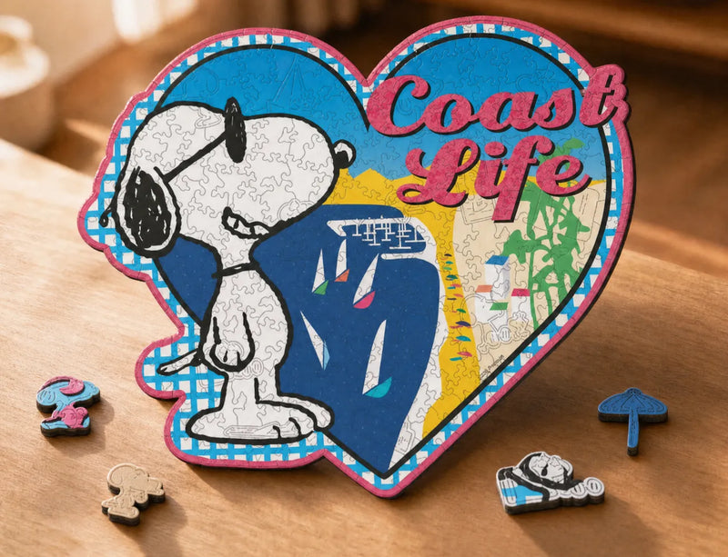 Heart-Shaped Snoopy Wooden Puzzle