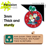Snoopy Christmas Ornament Wooden Puzzle