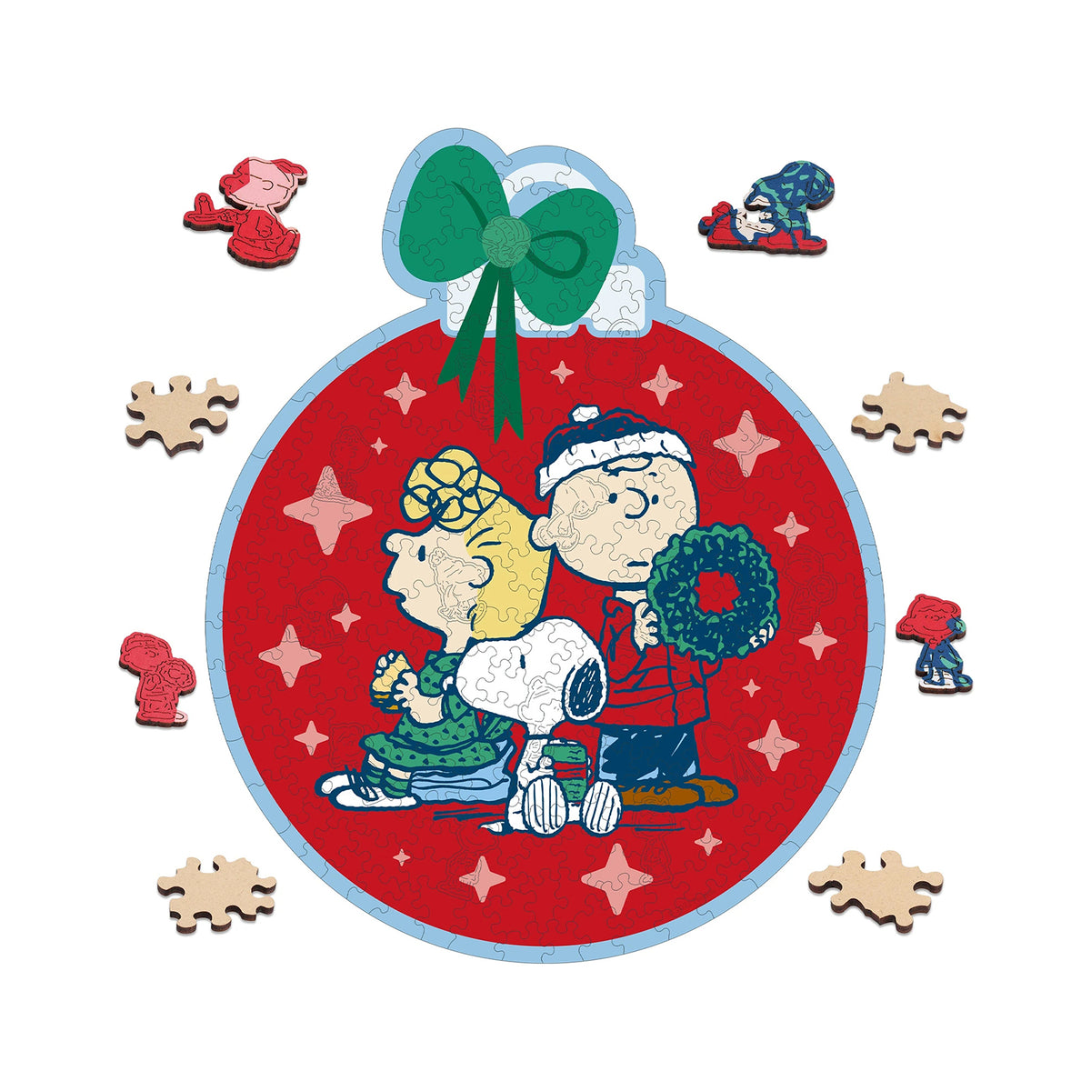 Snoopy Christmas Ornament Wooden Puzzle