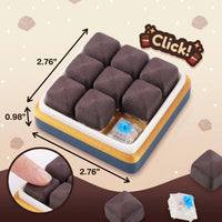 A 9-piece dark brown plush puzzle cube