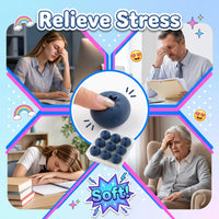 A promotional graphic for a stress-relief product