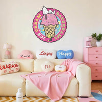 Snoopy ice cream wooden puzzle wall decor home