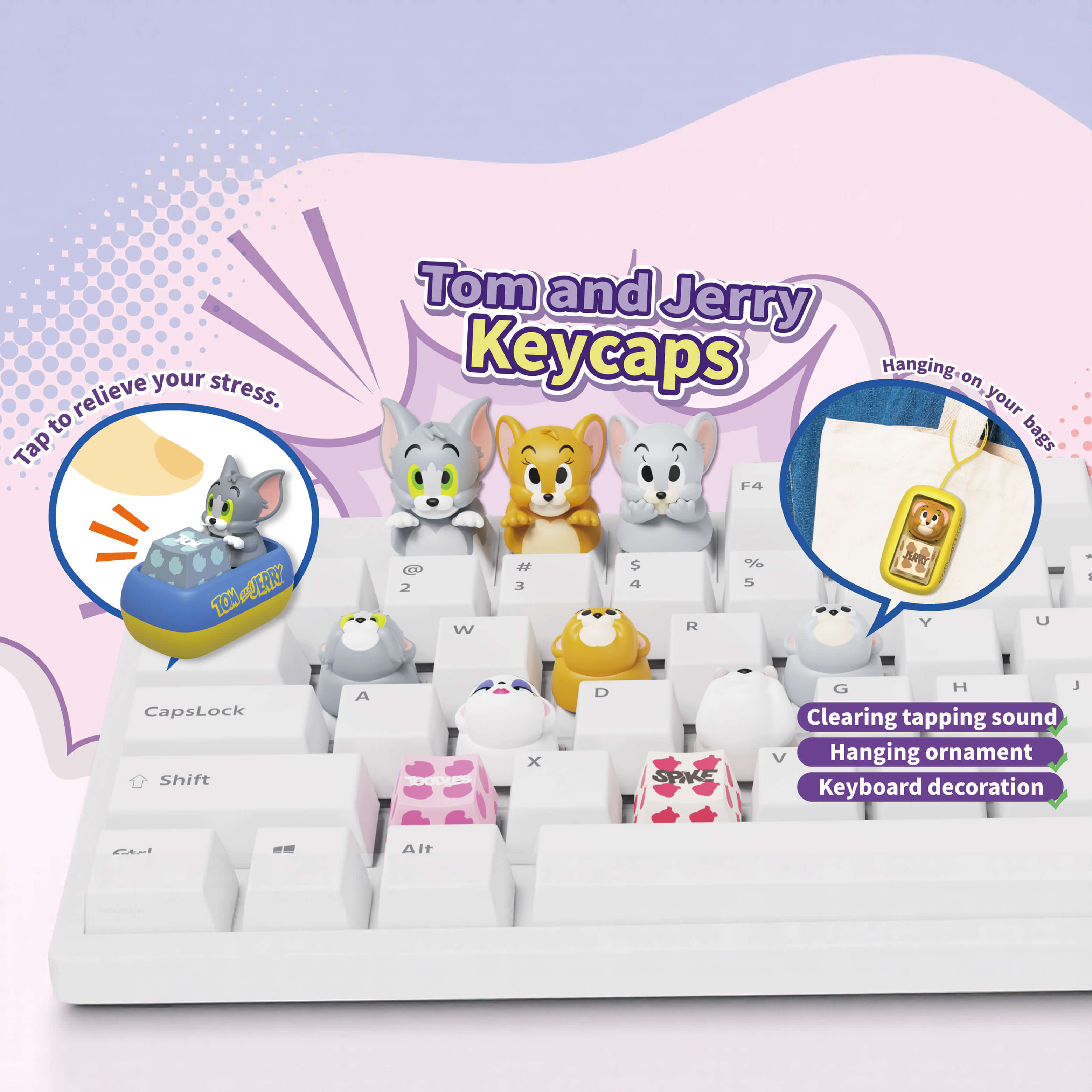 Tom & Jerry Fingertip Keycap Blind Box