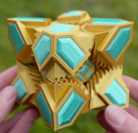 A close-up puzzle cube
