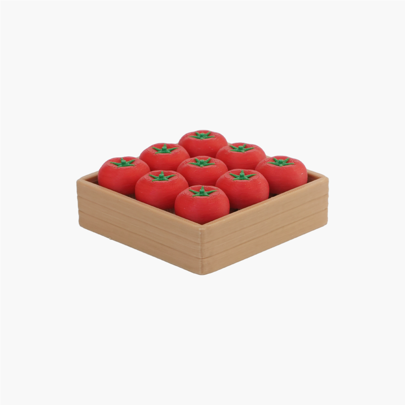 A wooden toy crate