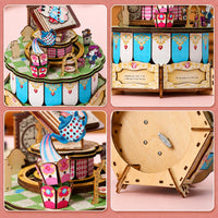 Alice's Wonderland DIY Music Box detail collage