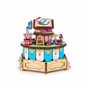 Alice's Wonderland DIY Music Box 3D wooden puzzle front view