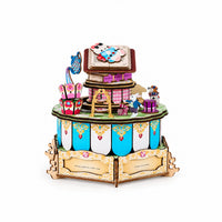 Alice's Wonderland DIY Music Box 3D wooden puzzle front view