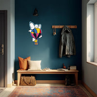 Assembled Snoopy puzzle displayed as decor
