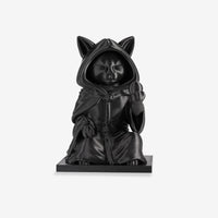 Black cat wizard 3d printed sculpture