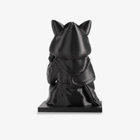 Black cat wizard 3d printed sculpture back view