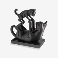 Back view of Cat and Kitten 3D Printed Figurine