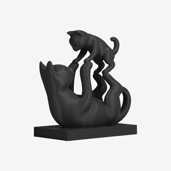Cat and Kitten 3D Printed Figurine