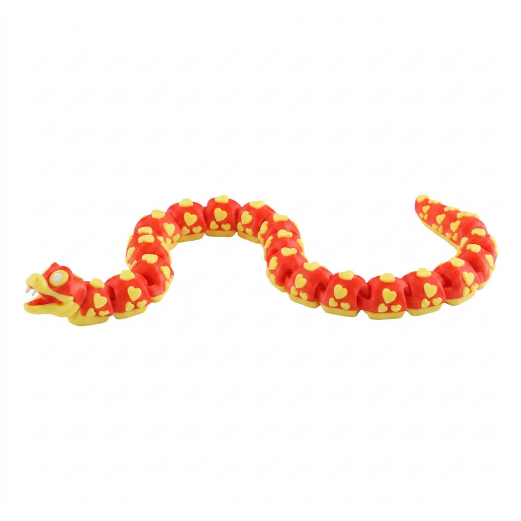 Curved body of 3D Printed Love Snake Fridge Magnet