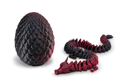 3D Printed Articulated Dragon with Cracked Egg