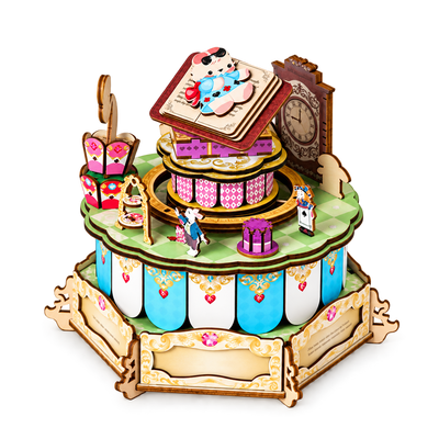 Alice's Wonderland DIY Music Box 3D Wooden Puzzle
