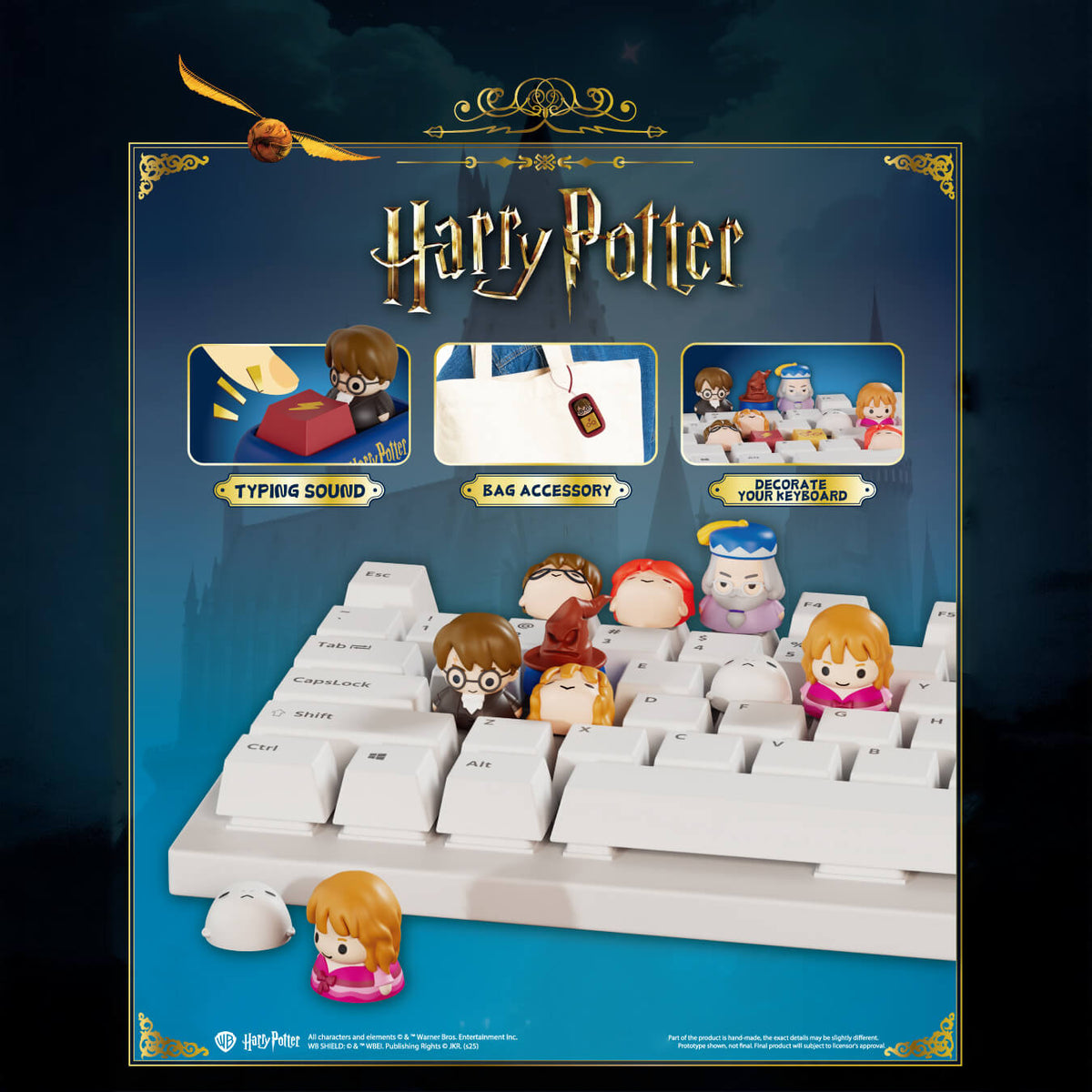 Harry Potter keycap on mechanical keyboard