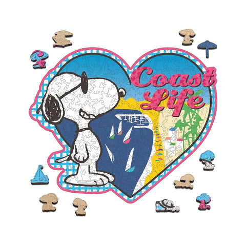 Heart‑Shaped Snoopy Wooden Puzzle