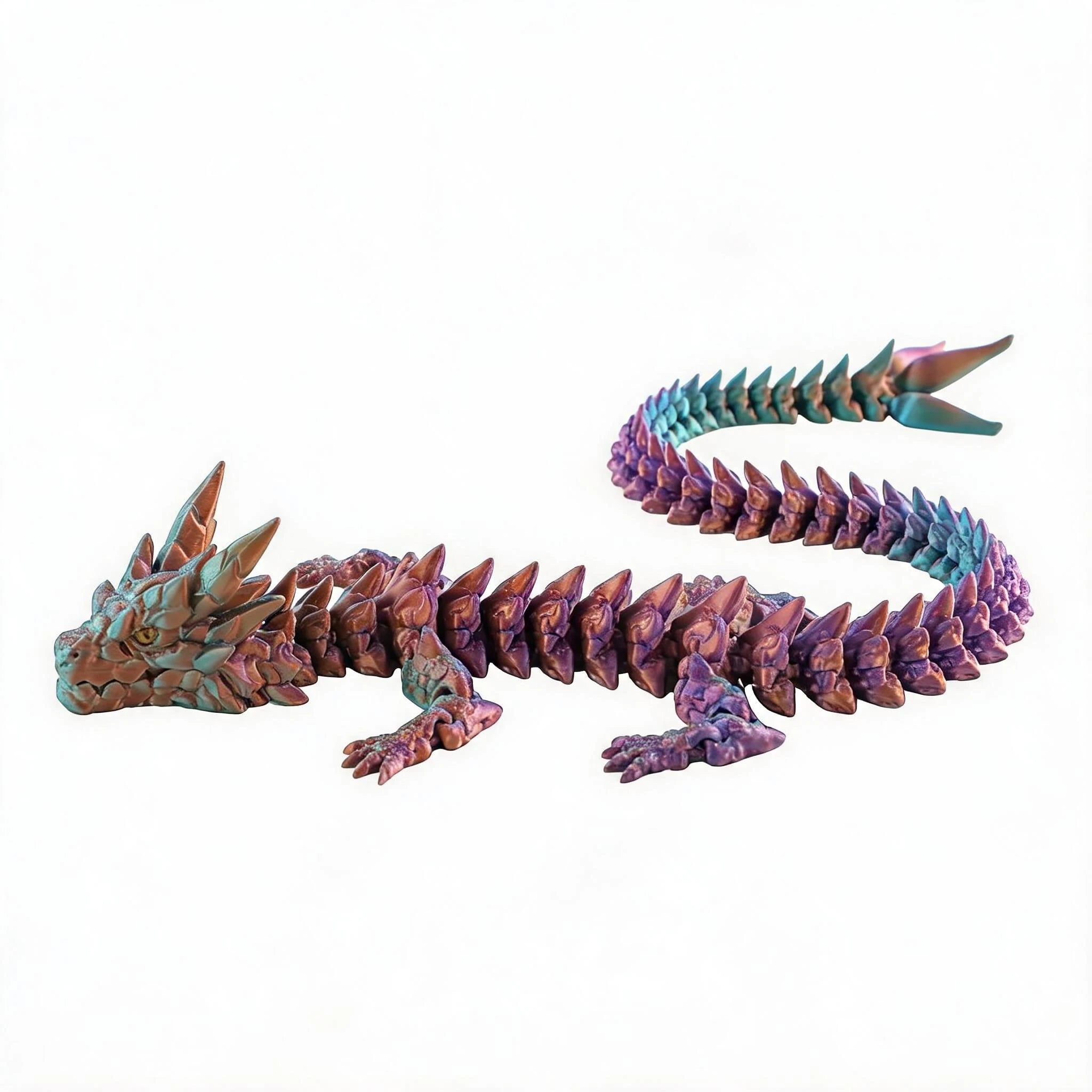 Colorful Articulated Dragon 3D Printed