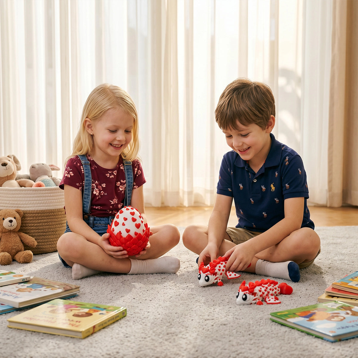 Kids playing with 3D printed Dragon Eggs