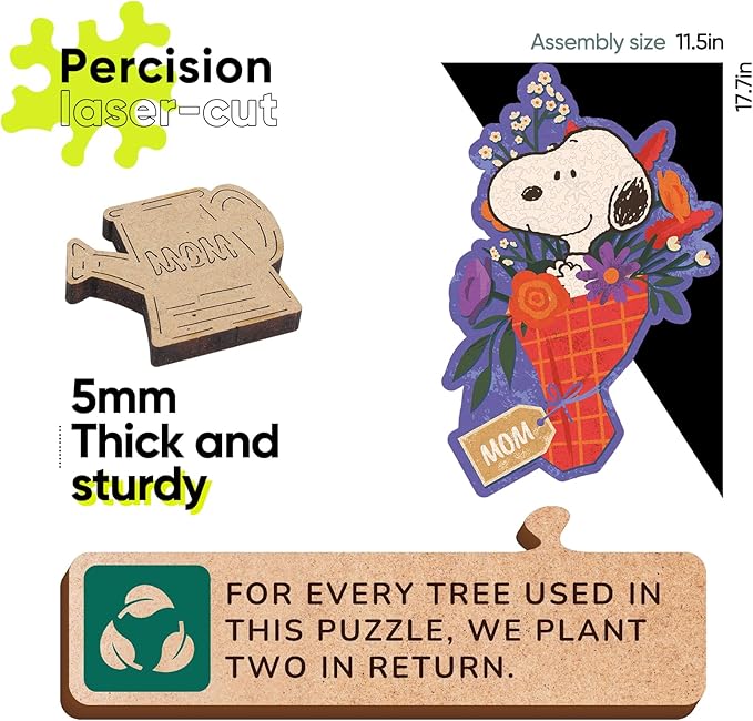 5mm laser cut wooden puzzle pieces details