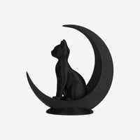 Minimalist Cat on Moon figurine silhouette