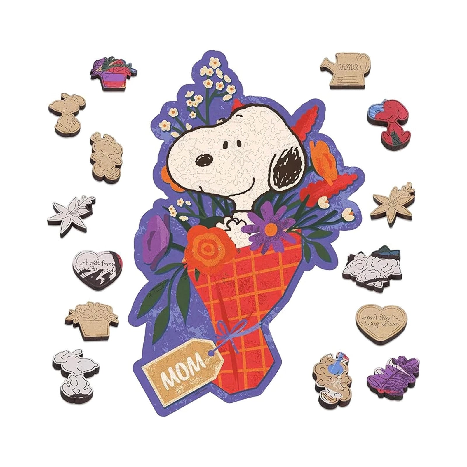Peanuts Snoopy mom bouquet wooden puzzle
