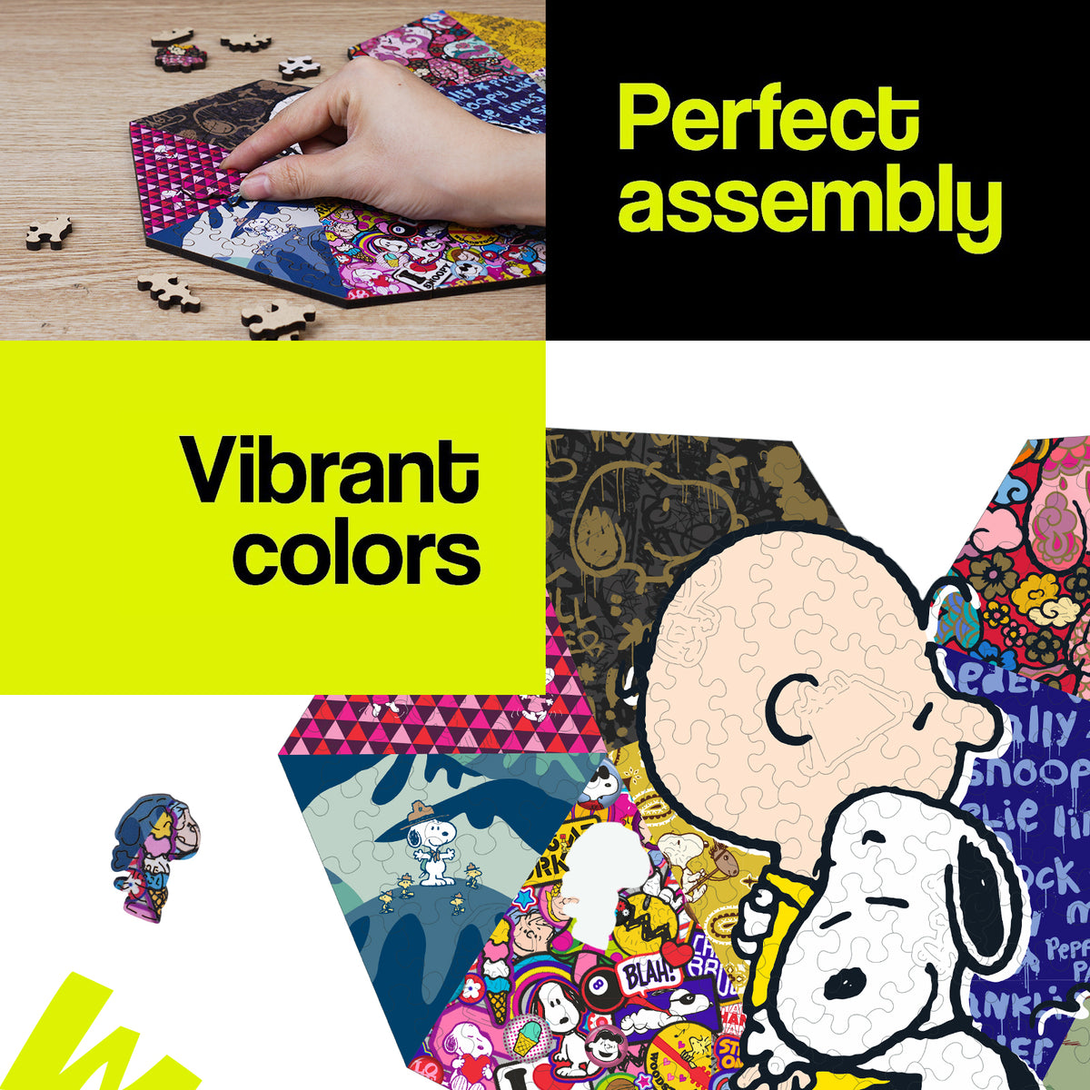 Perfect assembly and vibrant colors of Heart Snoopy puzzle