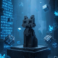 Pixel Cat figurine for game room