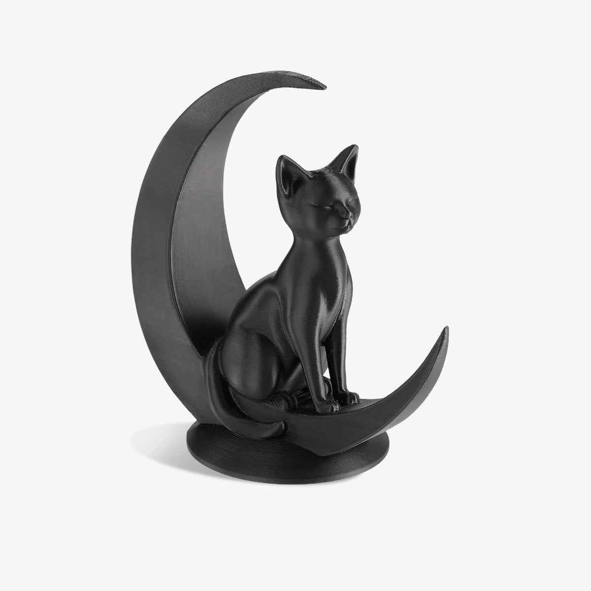 Side profile Minimalist Cat on moon decor