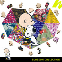 Snoopy heart wooden puzzle blossom collection design