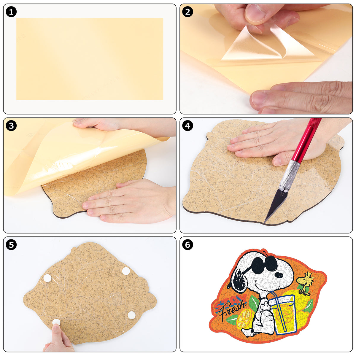 Snoopy Lemonade Wooden Puzzle hanging sticker kit