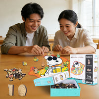 Friends enjoying Snoopy Lemonade Wooden Puzzle