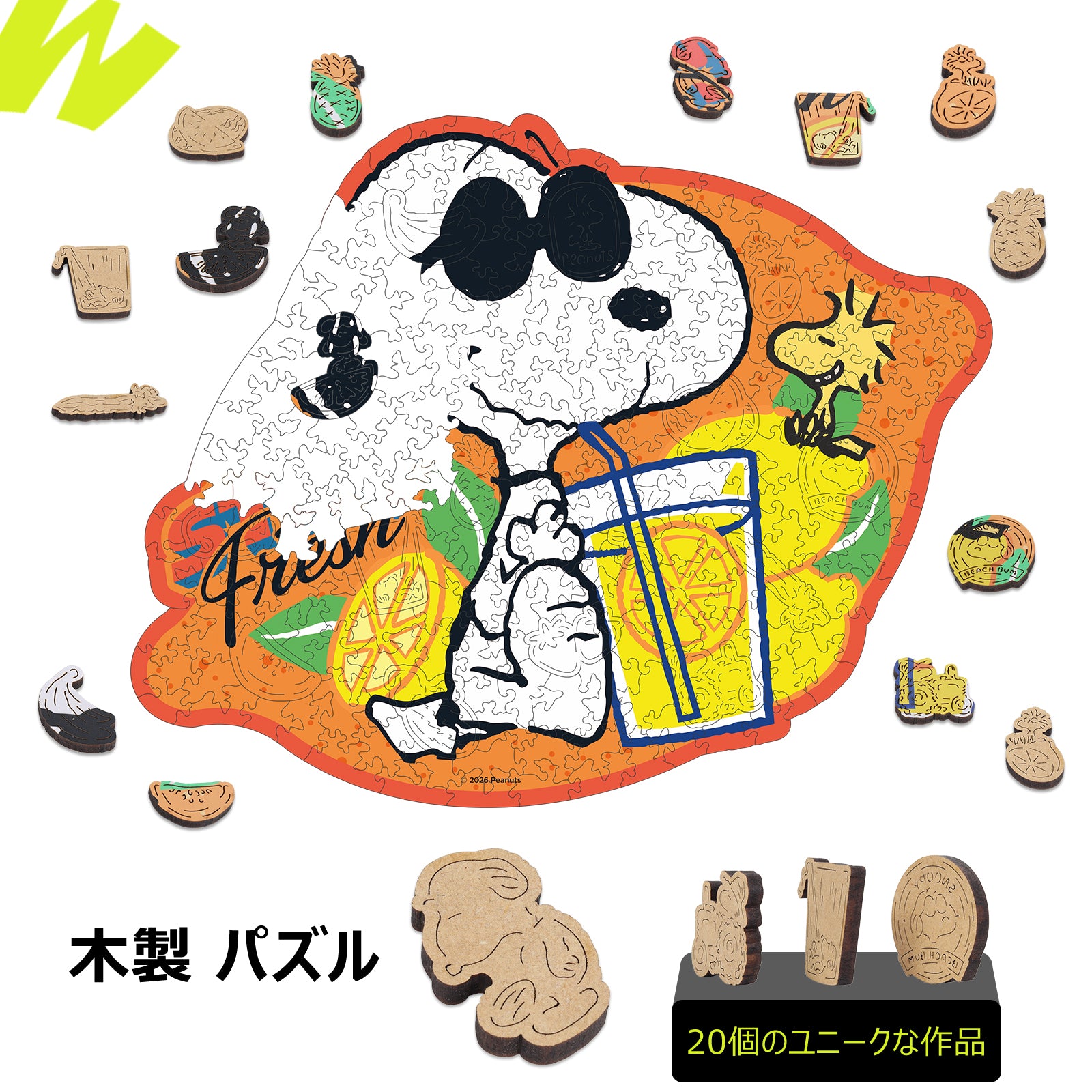 Snoopy Lemonade Wooden Puzzle unique surprise pieces
