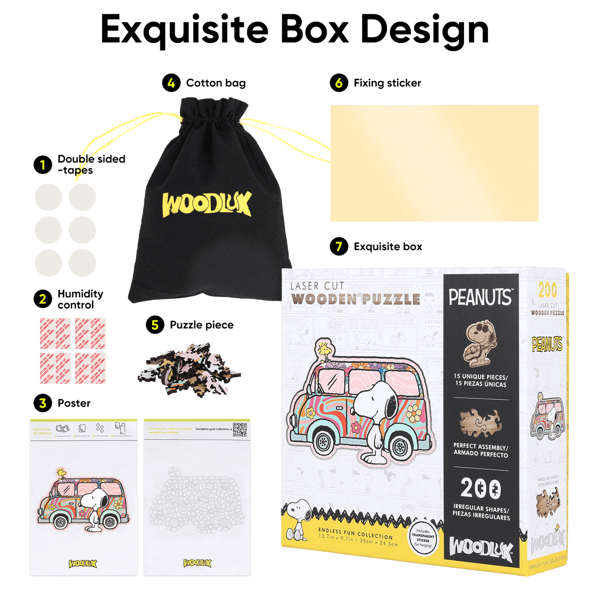 Snoopy van puzzle gift box bag poster set