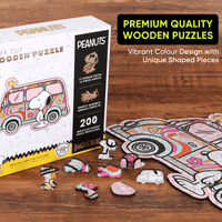 Snoopy van wooden puzzle display