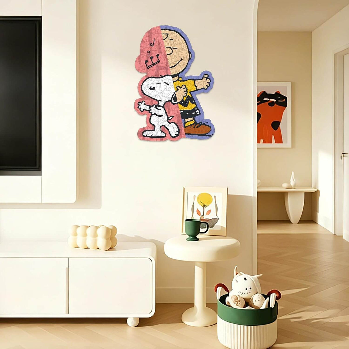 Snoopy wooden puzzle wall decor living room