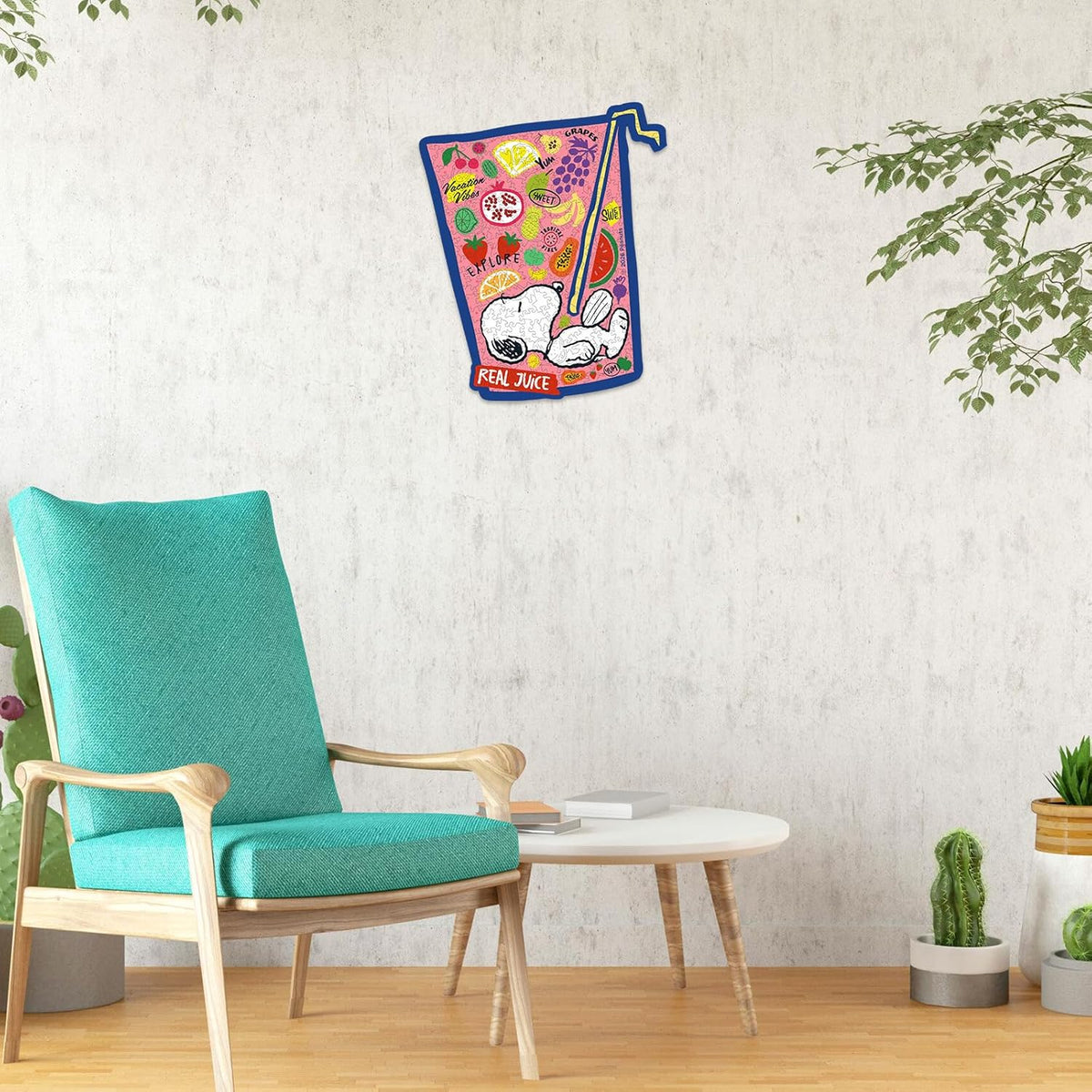 Snoopy wooden puzzle framed as wall art decor